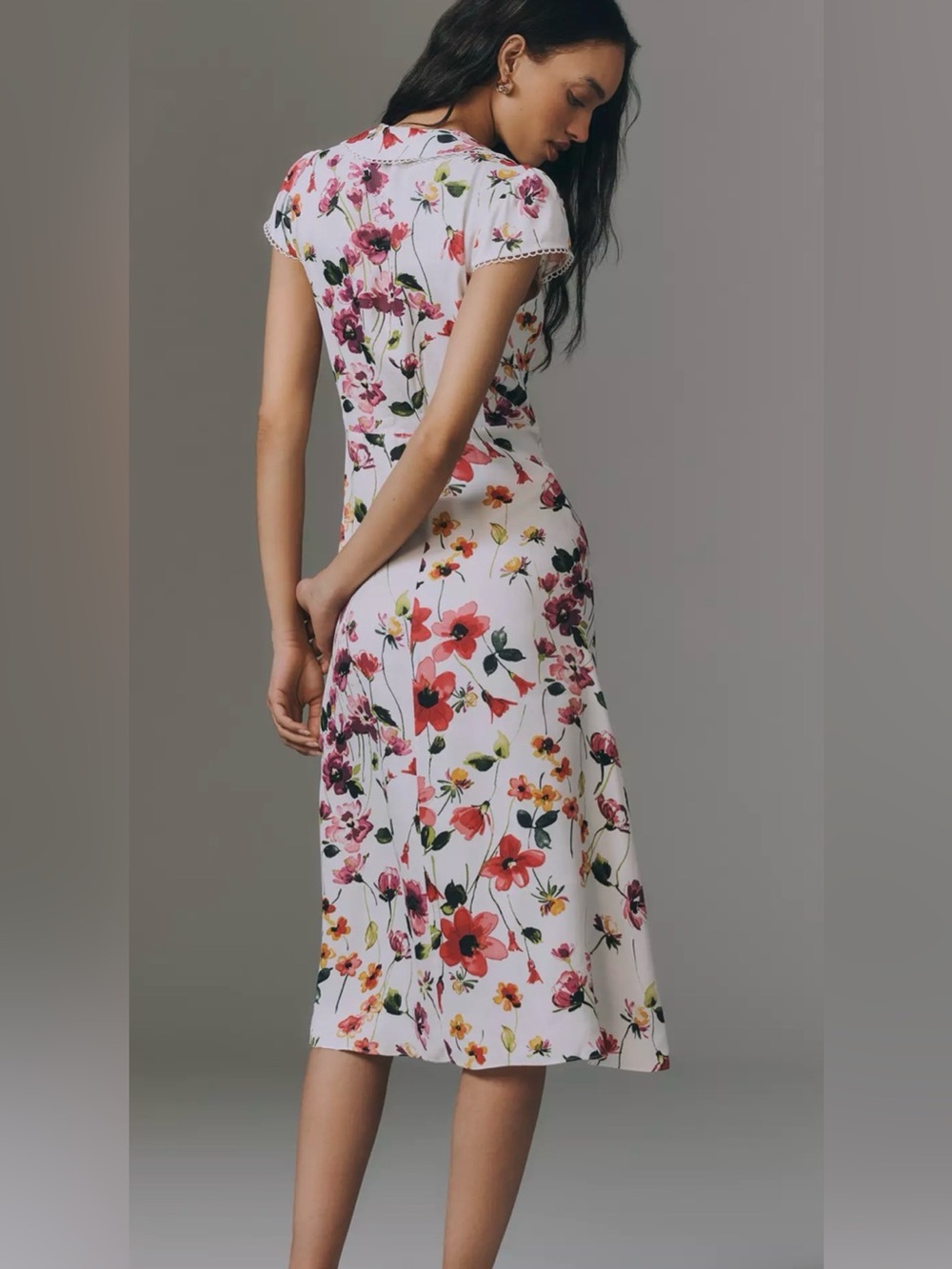 NWT Anthropologie floral collared lace midi dress Sz XL - Picture 2 of 3